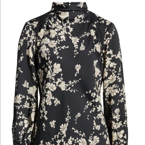 🔥Free People black Floral long sleeve Mini Dress - Picture 4 of 15